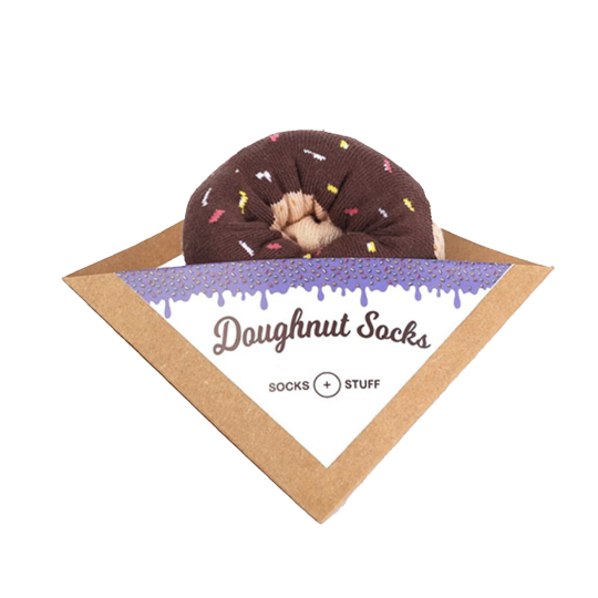 Chocolate Glazed Kids Doughnut Socks