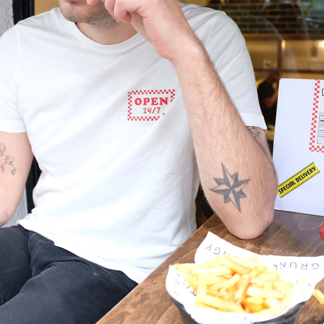 Open 24/7 Burger T- Shirt