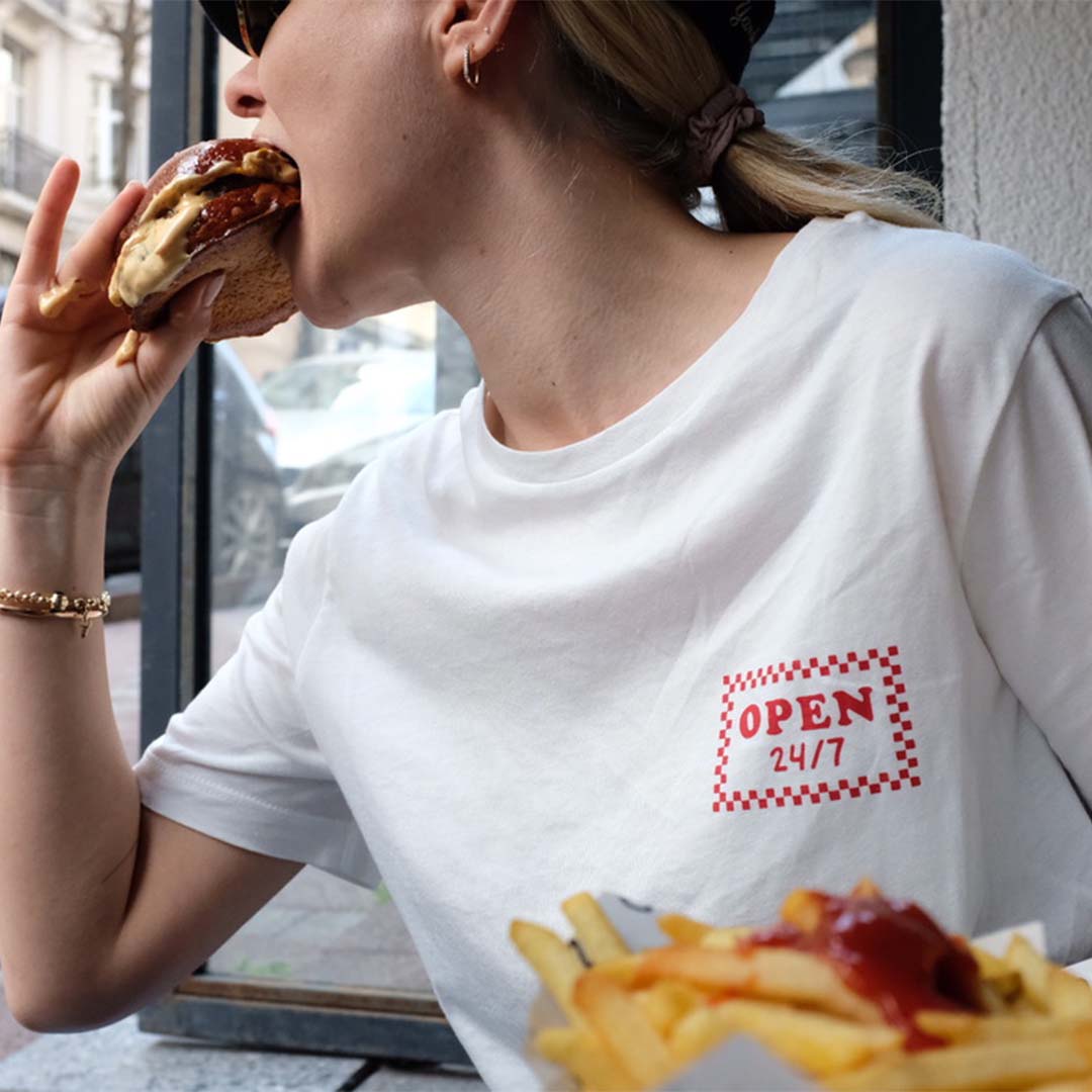 Open 24/7 Burger T- Shirt