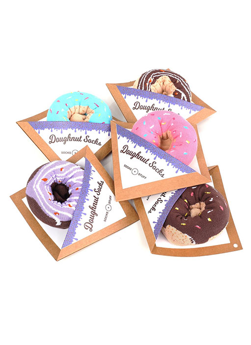 Chocolate Glazed Kids Doughnut Socks