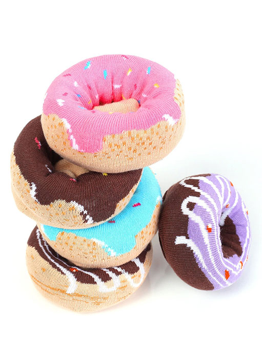 Chocolate Glazed Kids Doughnut Socks